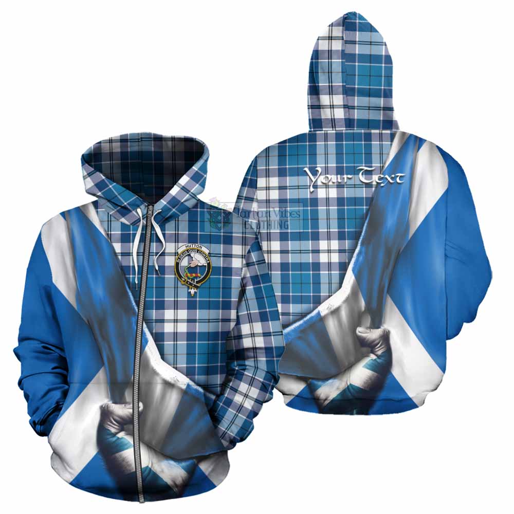 Hutton Tartan Hoodie with Family Crest Scotland Patriotic Style Zip Hoodie - Tartan Vibes Clothing