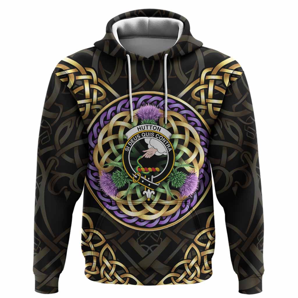 Hutton Clan Crest Hoodie Celtic Scottish Thistle