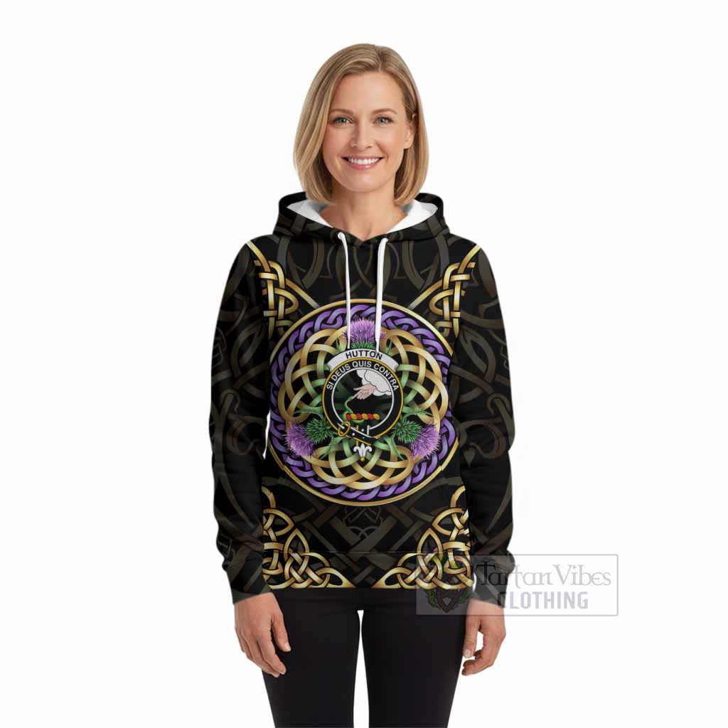 Hutton Clan Crest Hoodie Celtic Scottish Thistle