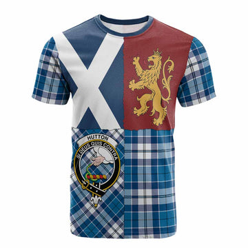 Hutton Crest Tartan Cotton T-shirt with Lion Rampant Saltire Style