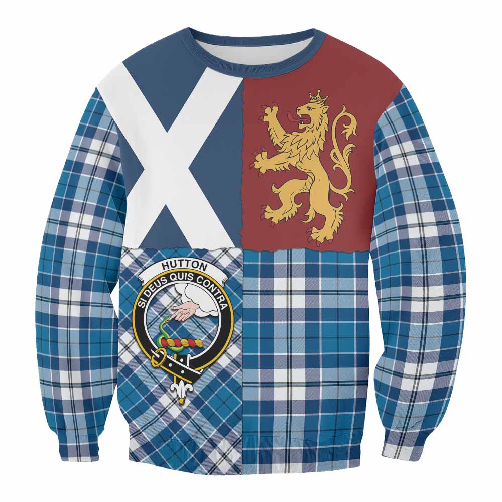Hutton Crest Tartan Sweatshirt with Lion Rampant Saltire Style