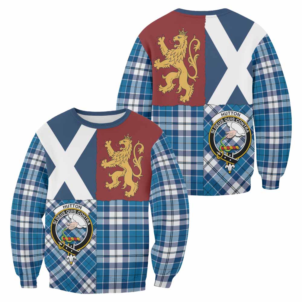 Hutton Crest Tartan Sweatshirt with Lion Rampant Saltire Style