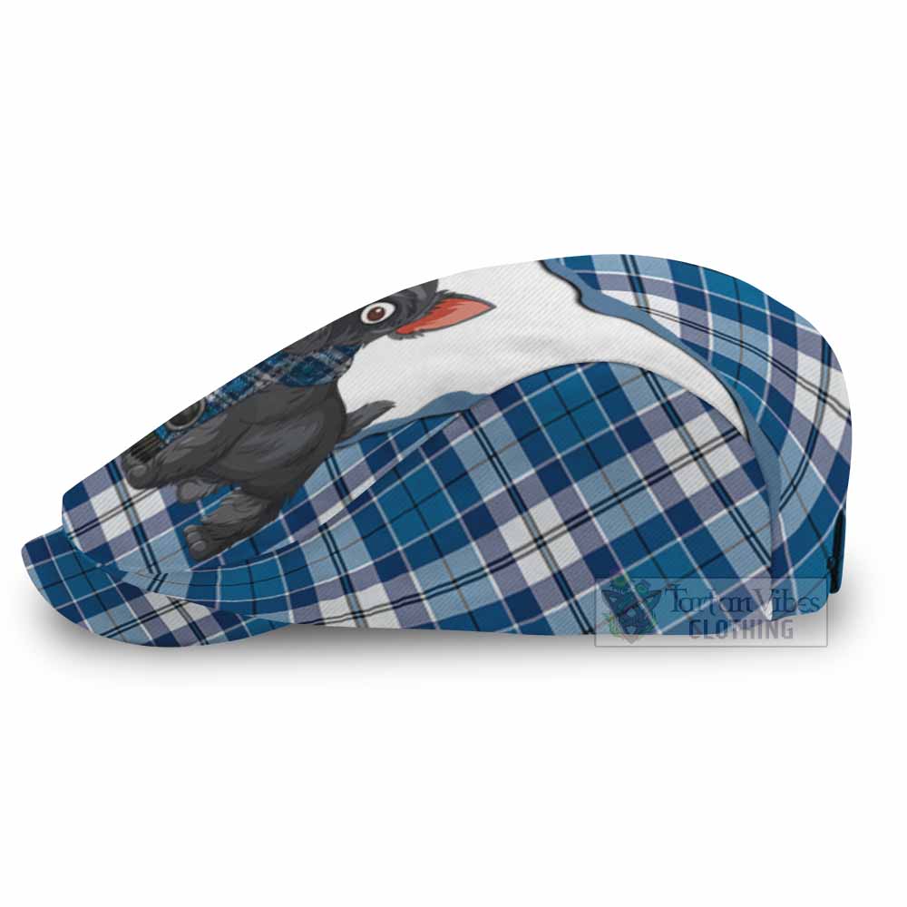 Hutton Scottish Terrier Tartan Flat Cap, Jeff Cap Thistle Heritage Art - Tartan Vibes Clothing