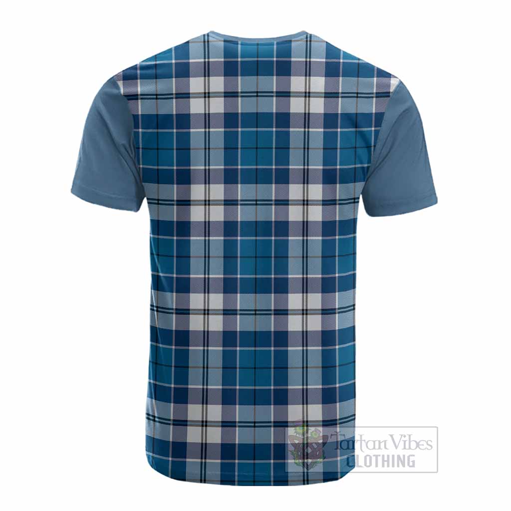 Hutton Tartan Accent Cotton T-shirt with Family Crest