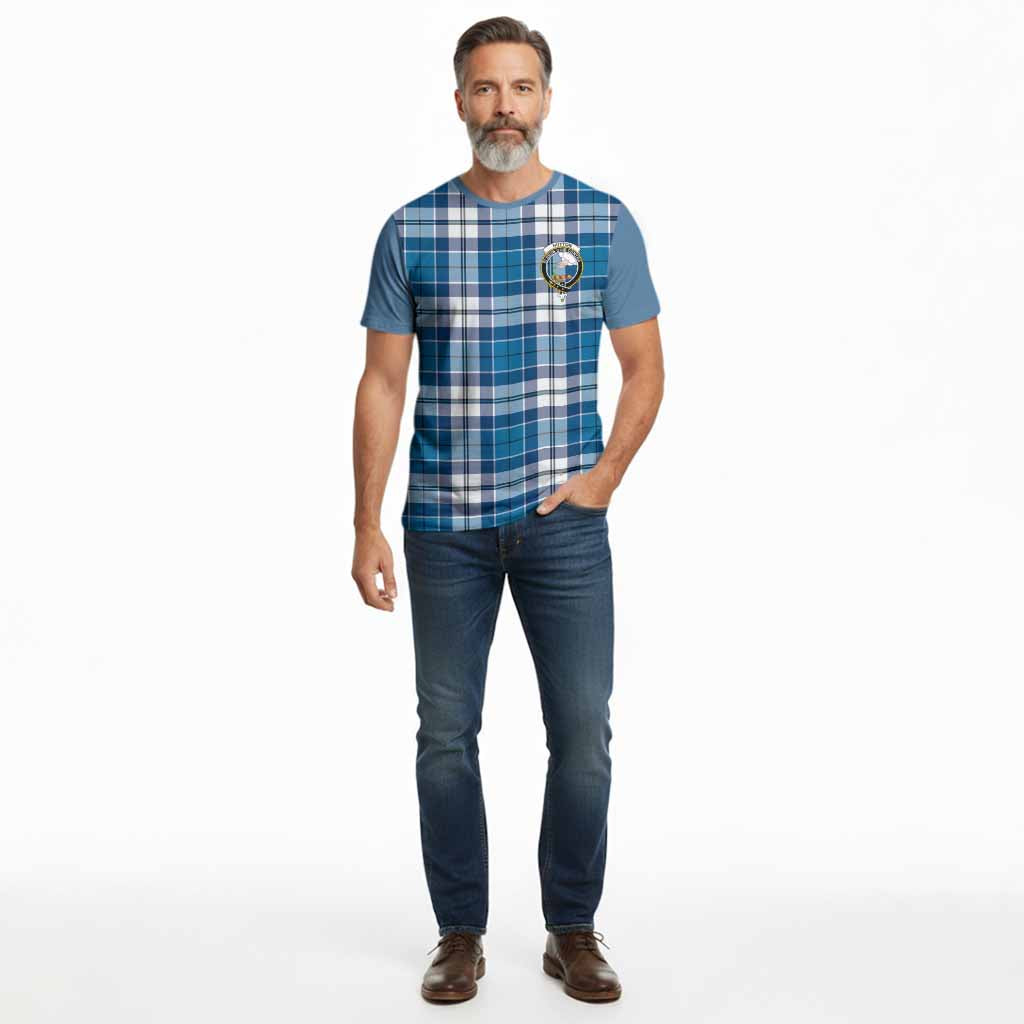 Hutton Tartan Accent Cotton T-shirt with Family Crest