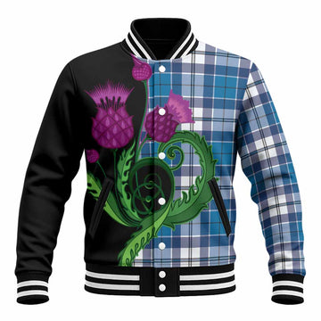 Hutton Tartan Baseball Jacket Traditional Scottish Thistle