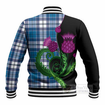Hutton Tartan Baseball Jacket Traditional Scottish Thistle