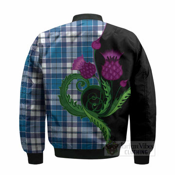 Hutton Tartan Bomber Jacket Traditional Scottish Thistle
