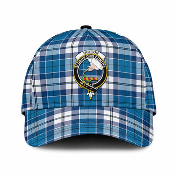 Hutton Tartan Classic Cap with Family Crest