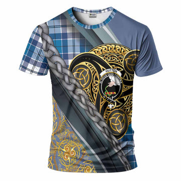 Hutton Tartan Crest T-Shirt Scottish Triskele Celtic