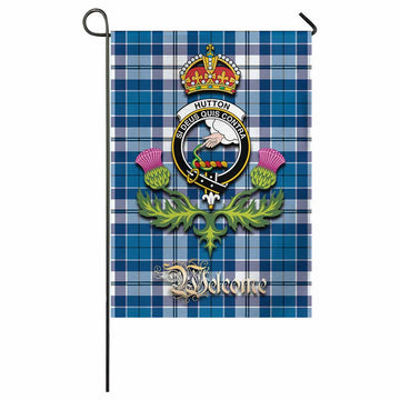 Hutton Tartan Family Crest Garden Flag Royal Thistle Welcome Style