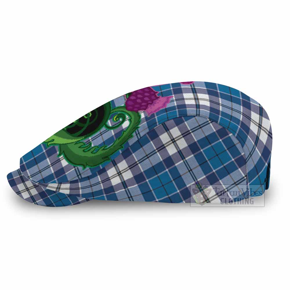 Hutton Tartan Flat Cap, Jeff Cap Traditional Scottish Thistle