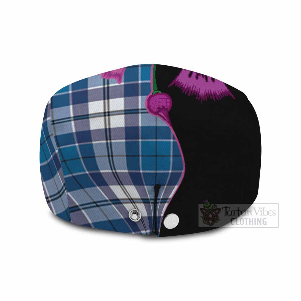 Hutton Tartan Flat Cap, Jeff Cap Traditional Scottish Thistle