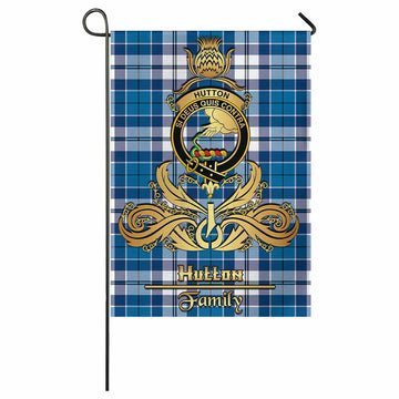 Hutton Tartan Garden Flag with Highland Thistle Cherish Family Crest Style