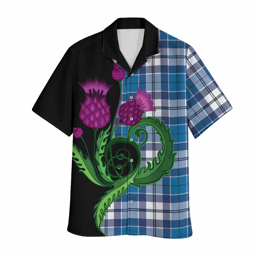 Hutton Tartan Hawaiian Shirt Traditional Scottish Thistle