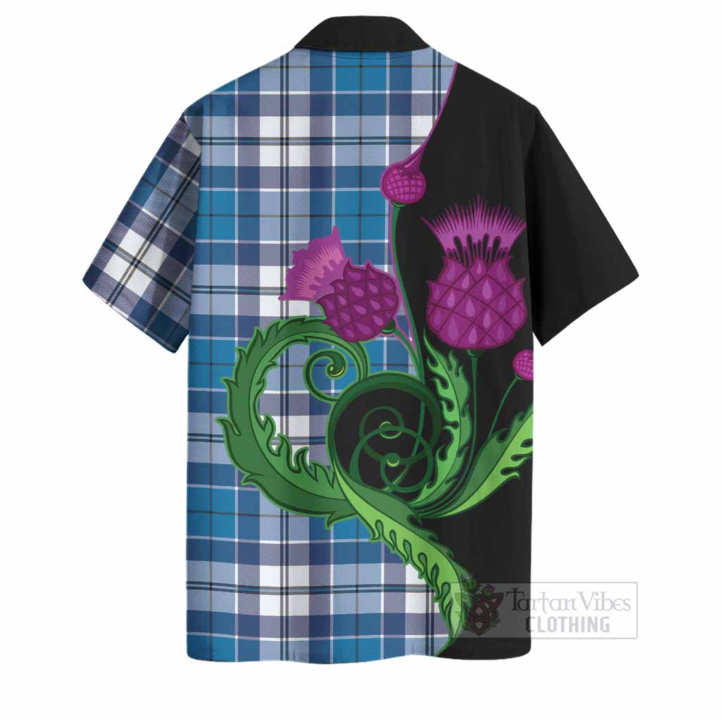 Hutton Tartan Hawaiian Shirt Traditional Scottish Thistle