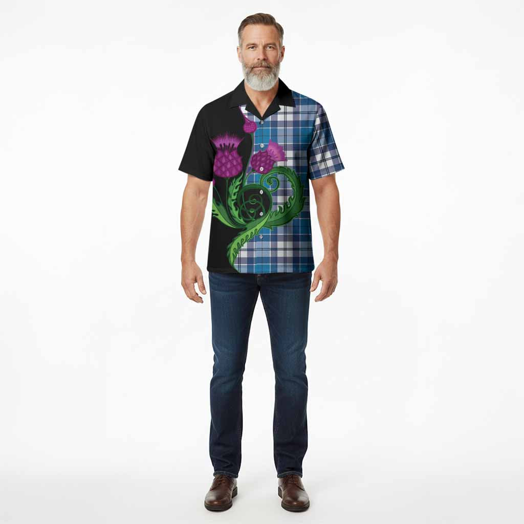 Hutton Tartan Hawaiian Shirt Traditional Scottish Thistle
