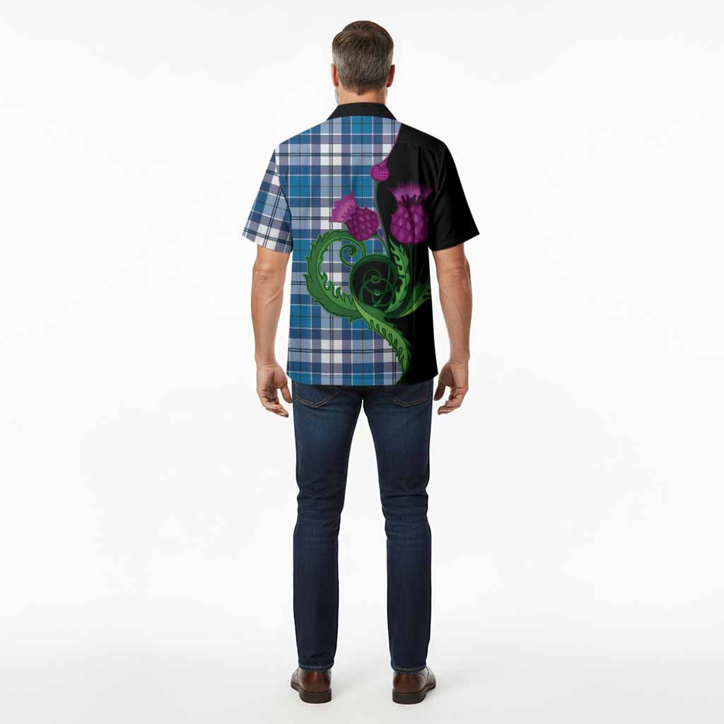 Hutton Tartan Hawaiian Shirt Traditional Scottish Thistle