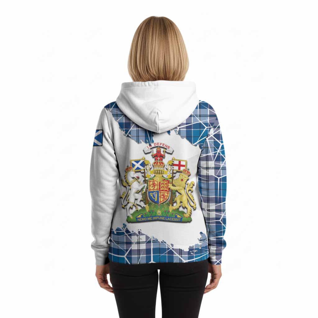 Hutton Tartan Hoodie with Family Crest and Lion Rampant Grunge Style