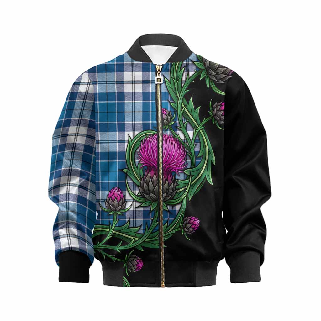 Hutton Tartan Kid Bomber Jacket Resilient Scottish Thistle Kid XS - Tartan Vibes Clothing