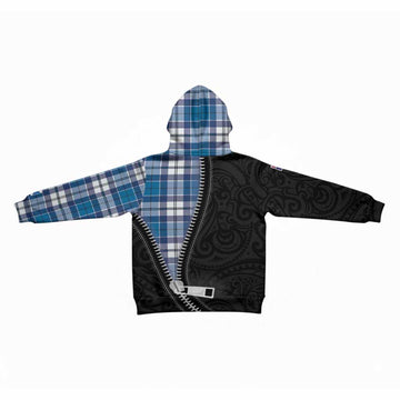 Hutton Tartan Kid Hoodie New Zealand Pattern Unique Zipper Stylized