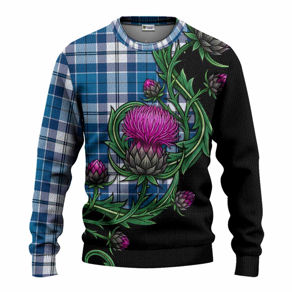 Hutton Tartan Knitted Sweater Resilient Scottish Thistle Unisex - Tartan Vibes Clothing