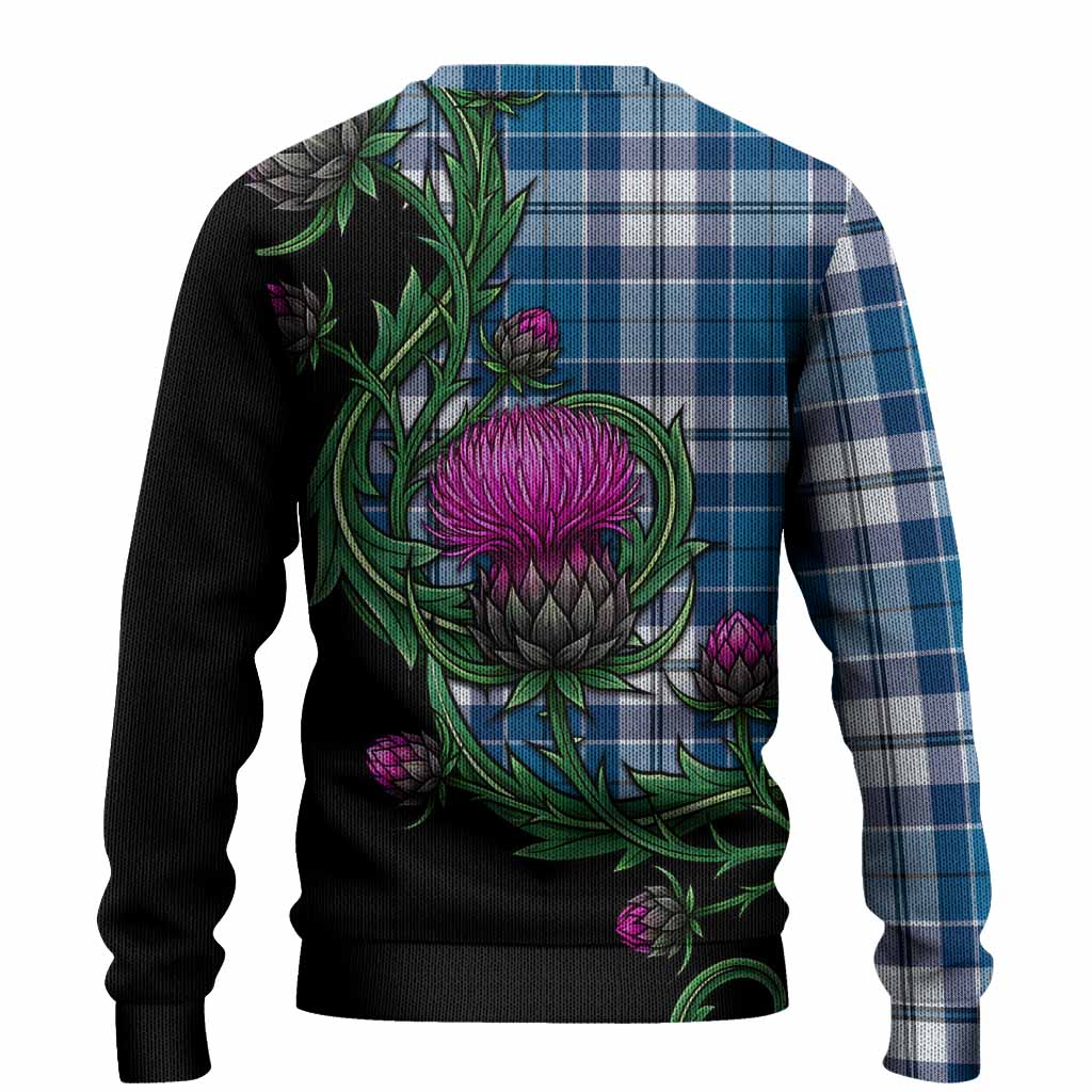 Hutton Tartan Knitted Sweater Resilient Scottish Thistle - Tartan Vibes Clothing
