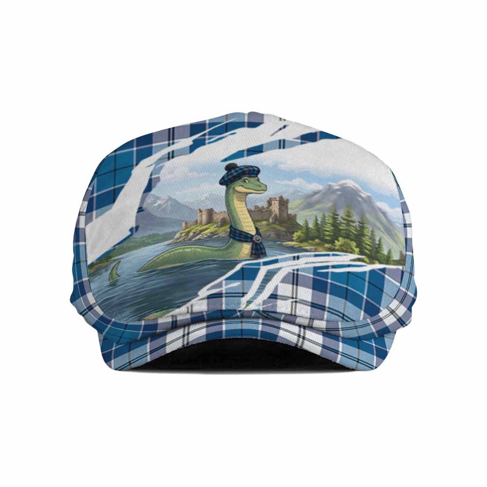 Hutton Tartan Loch Ness Monster Scottish Heritage Art Flat Cap, Jeff Cap