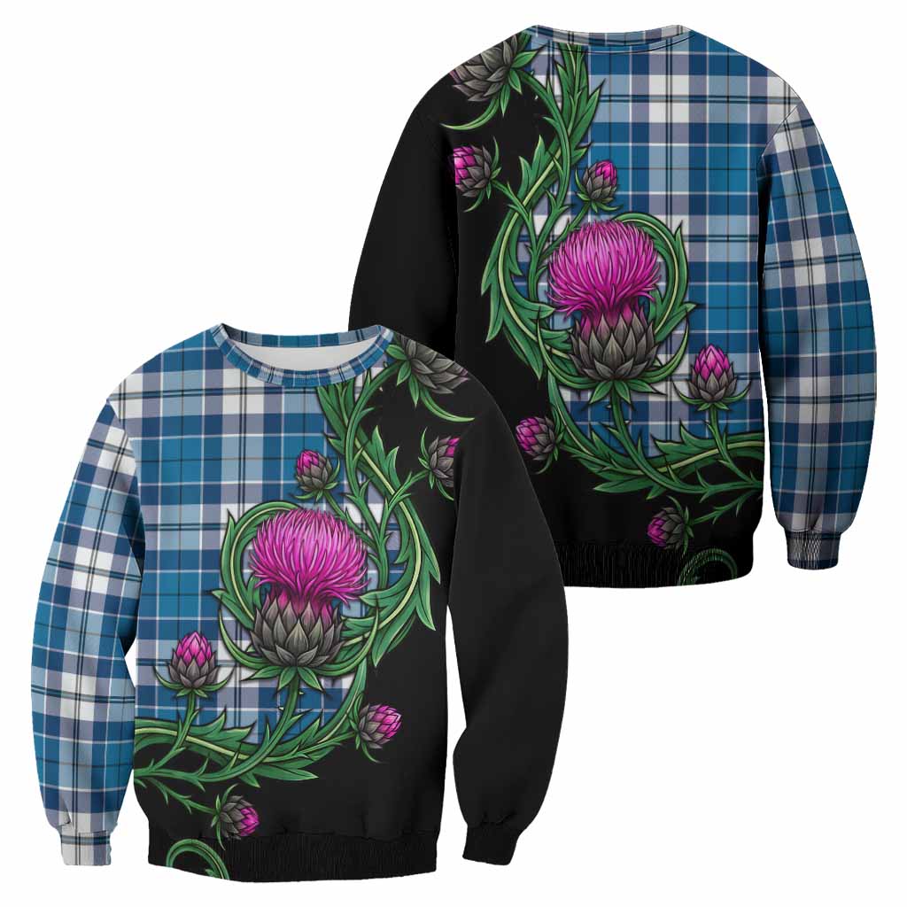Hutton Tartan Sweatshirt Resilient Scottish Thistle - Tartan Vibes Clothing
