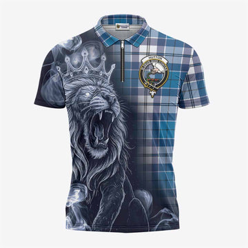 Hutton Tartan Zipper Polo Shirt Roaring Lion Heritage