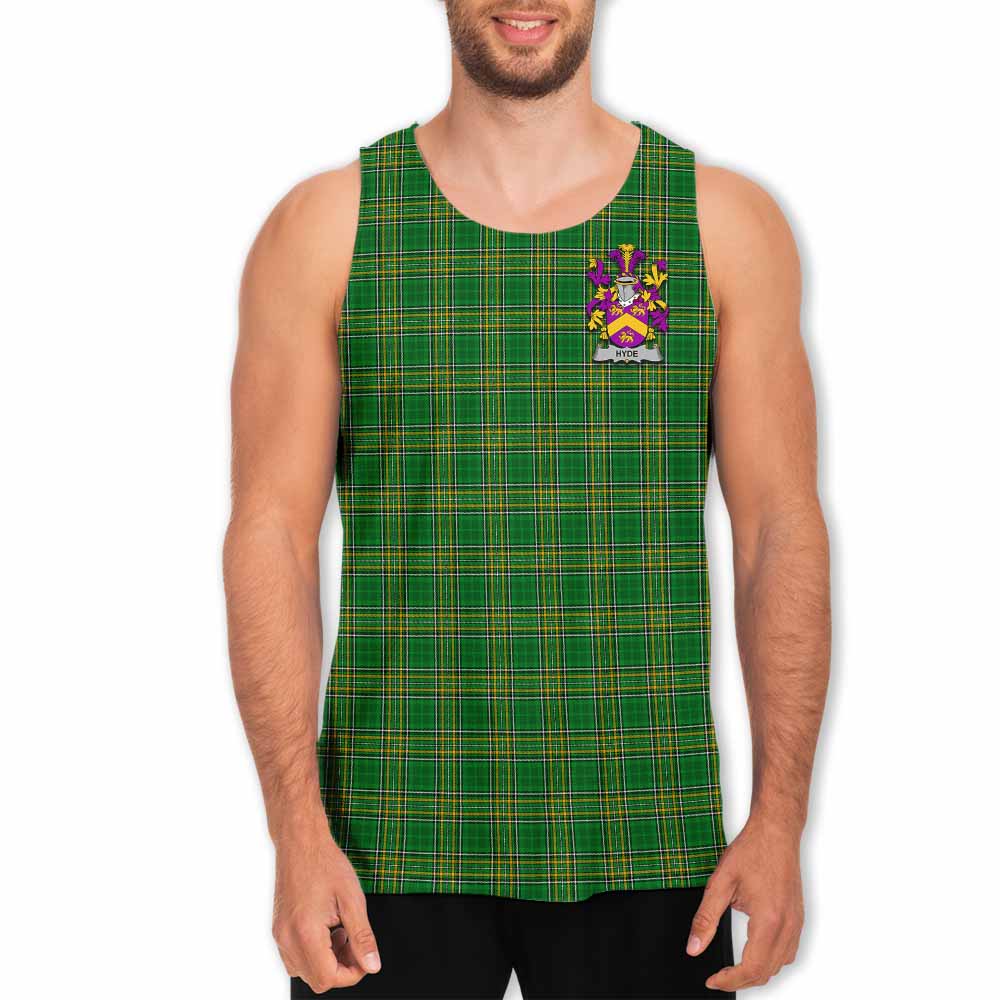 Tartan Vibes Clothing Hyde Irish Clan Tartan Men's Tank Top with Coat of Arms