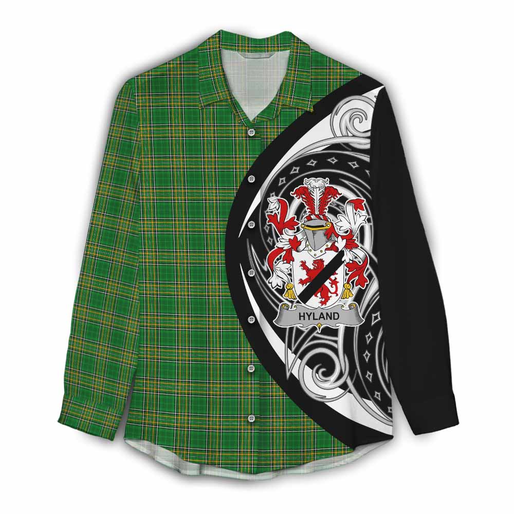Hyland Irish Clan Women's Casual Shirt Celtic Circle Style Female - Tartan Vibes Clothing