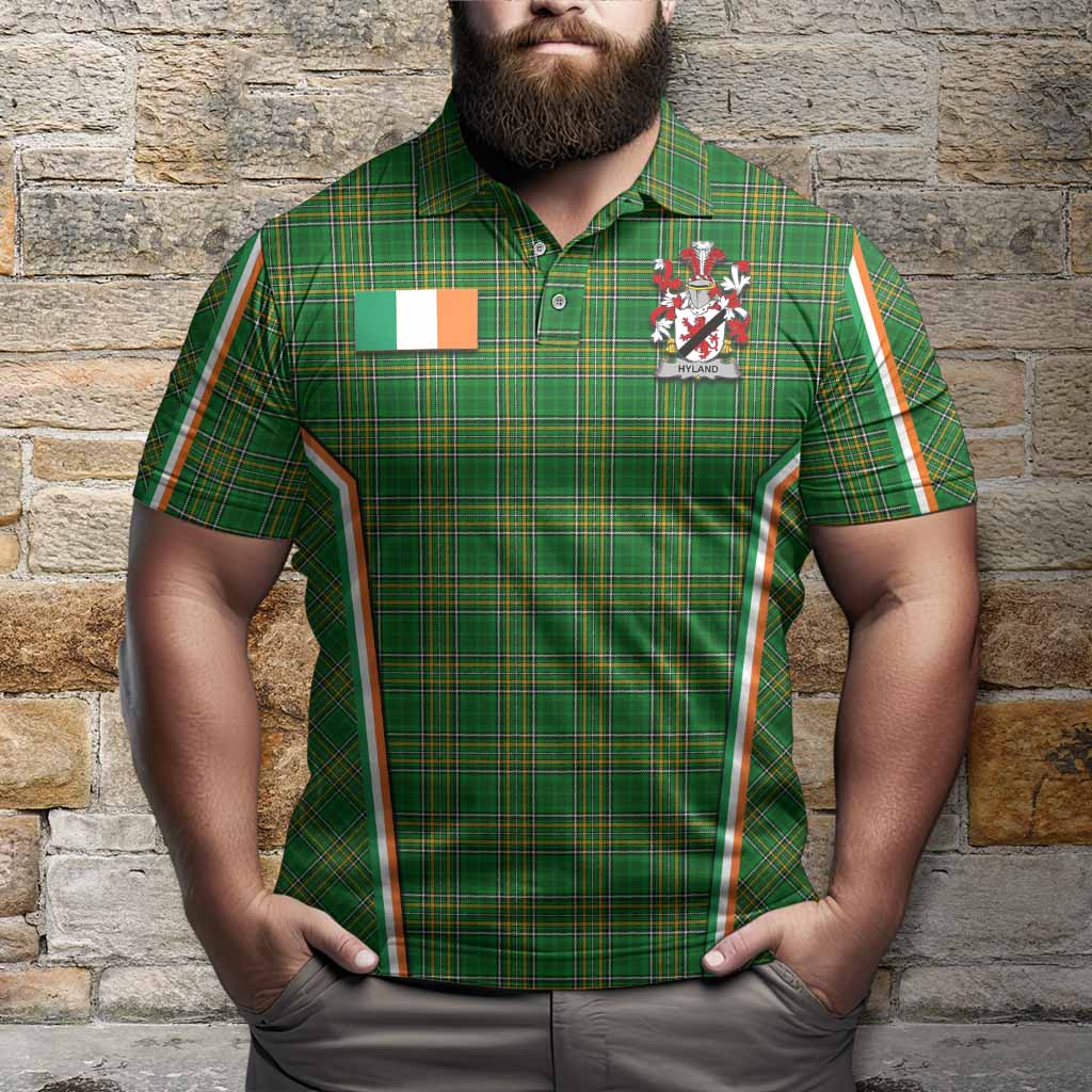 Hyland Irish Clan Coat of Arm Tartan Polo Shirt Flag Style