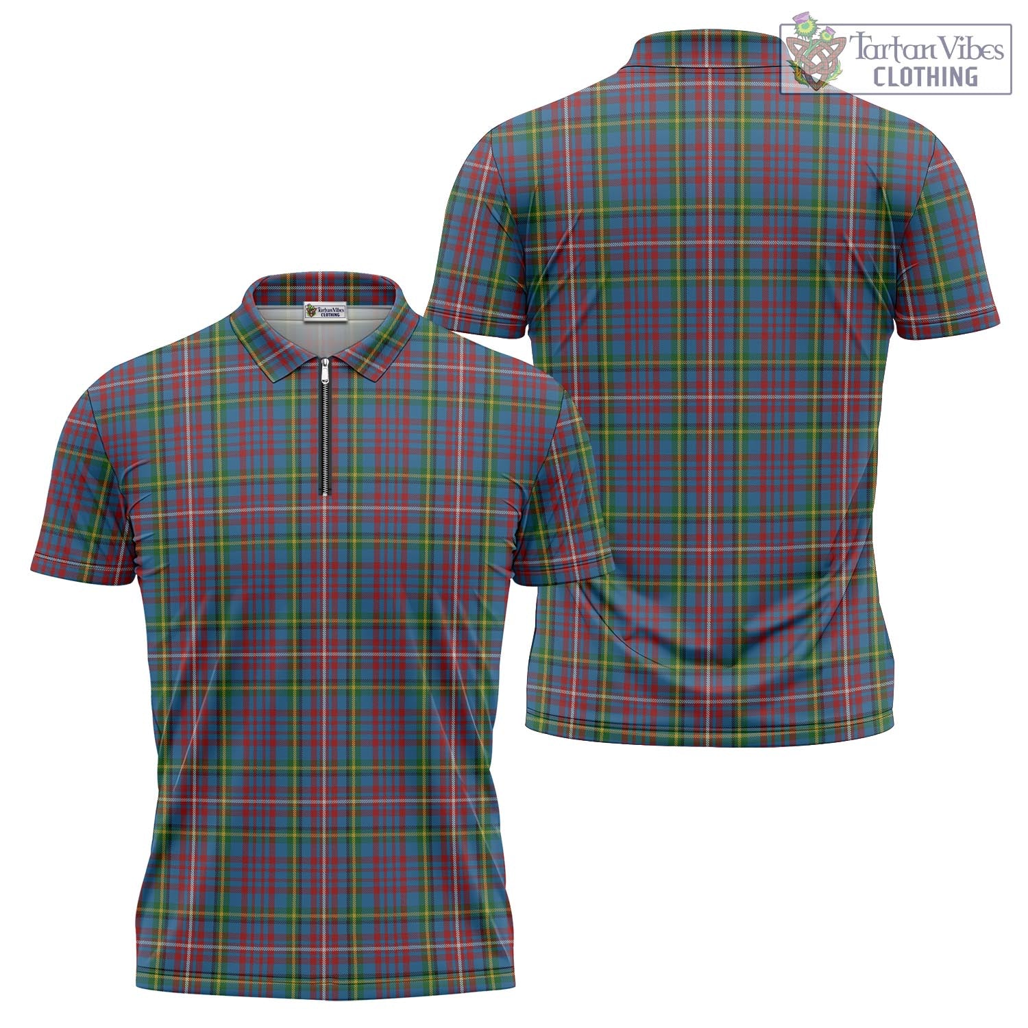 Hyndman Tartan Zipper Polo Shirt Unisex - Tartan Vibes Clothing
