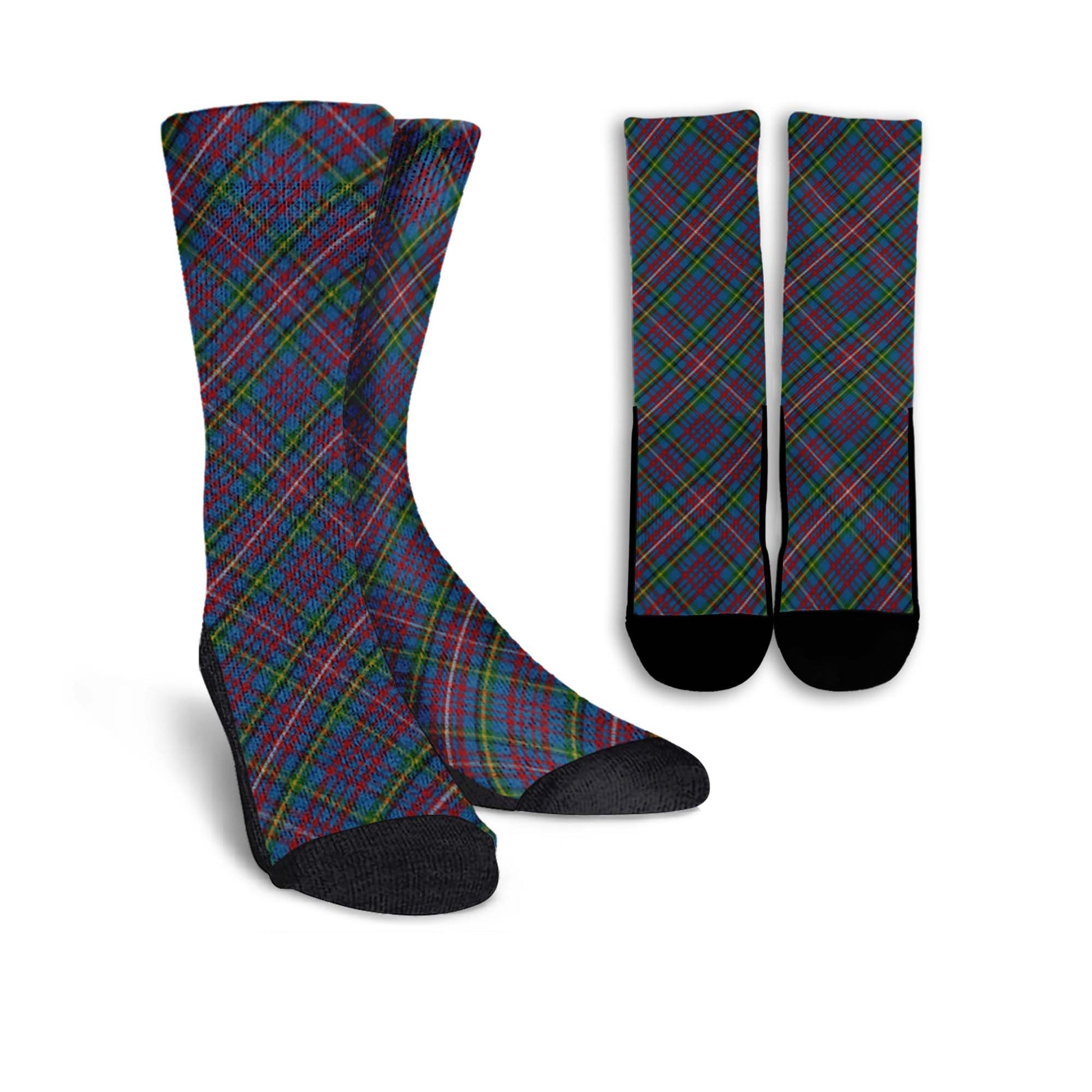 Hyndman Tartan Crew Socks Cross Style Crew Socks - Tartan Vibes Clothing
