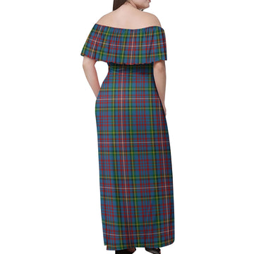 Hyndman Tartan Off Shoulder Long Dress - Tartan Vibes Clothing