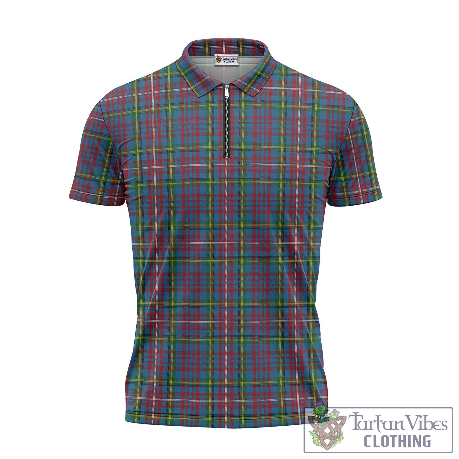 Hyndman Tartan Zipper Polo Shirt - Tartan Vibes Clothing