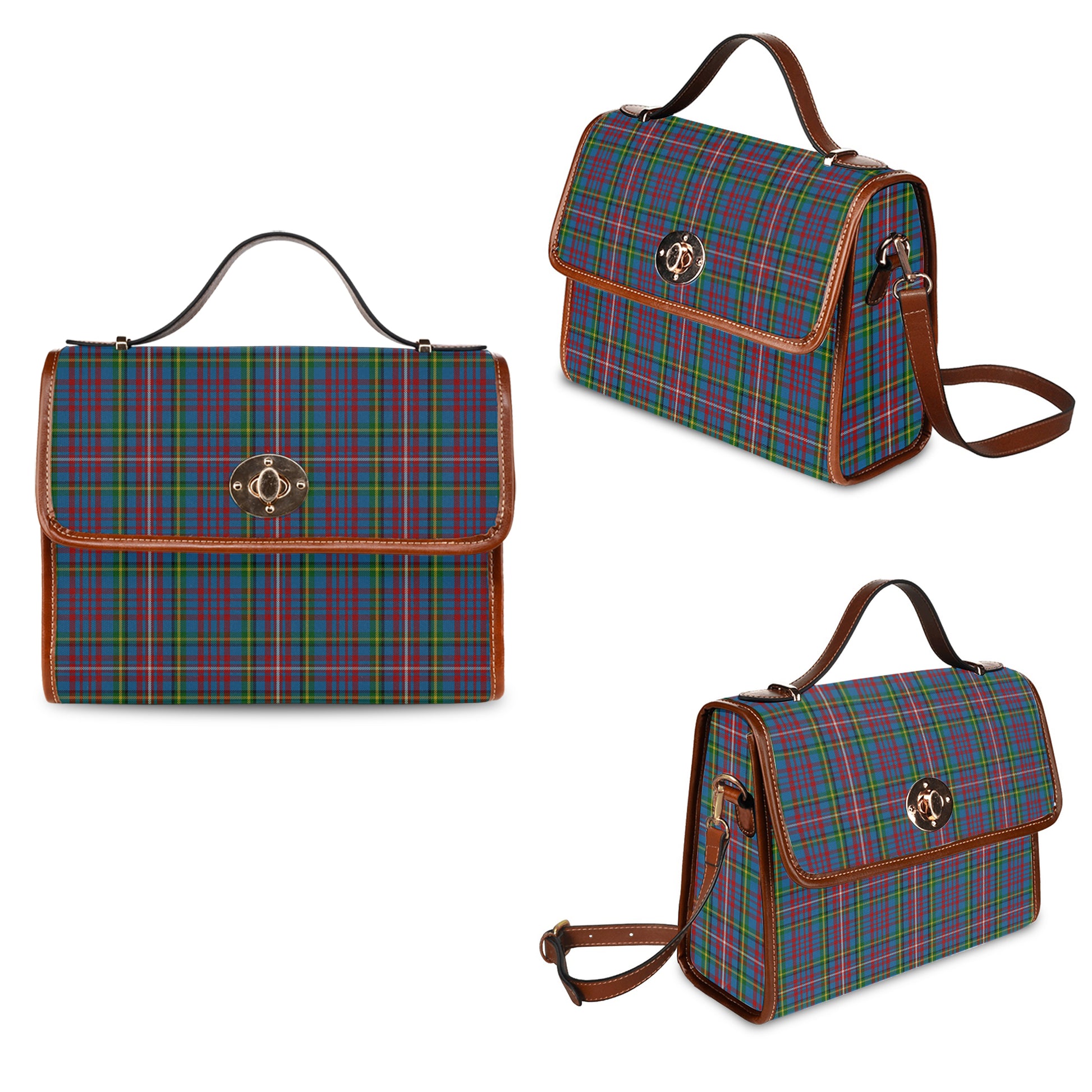 hyndman-tartan-leather-strap-waterproof-canvas-bag