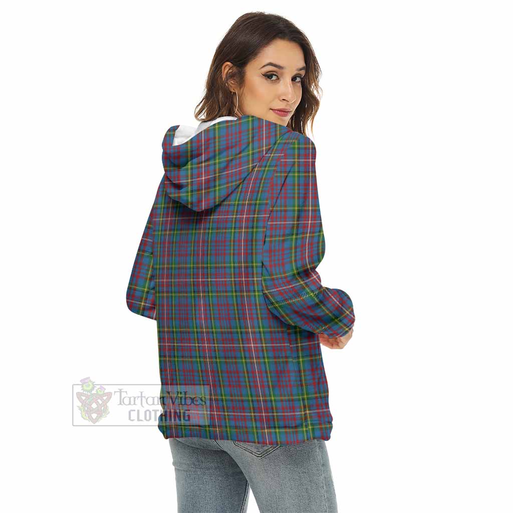 Tartan Vibes Clothing Hyndman Tartan Women's Borg  Half Zip Fleece Hoodie