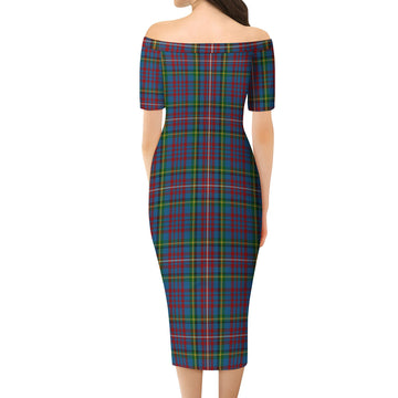Hyndman Tartan Off Shoulder Lady Dress - Tartan Vibes Clothing