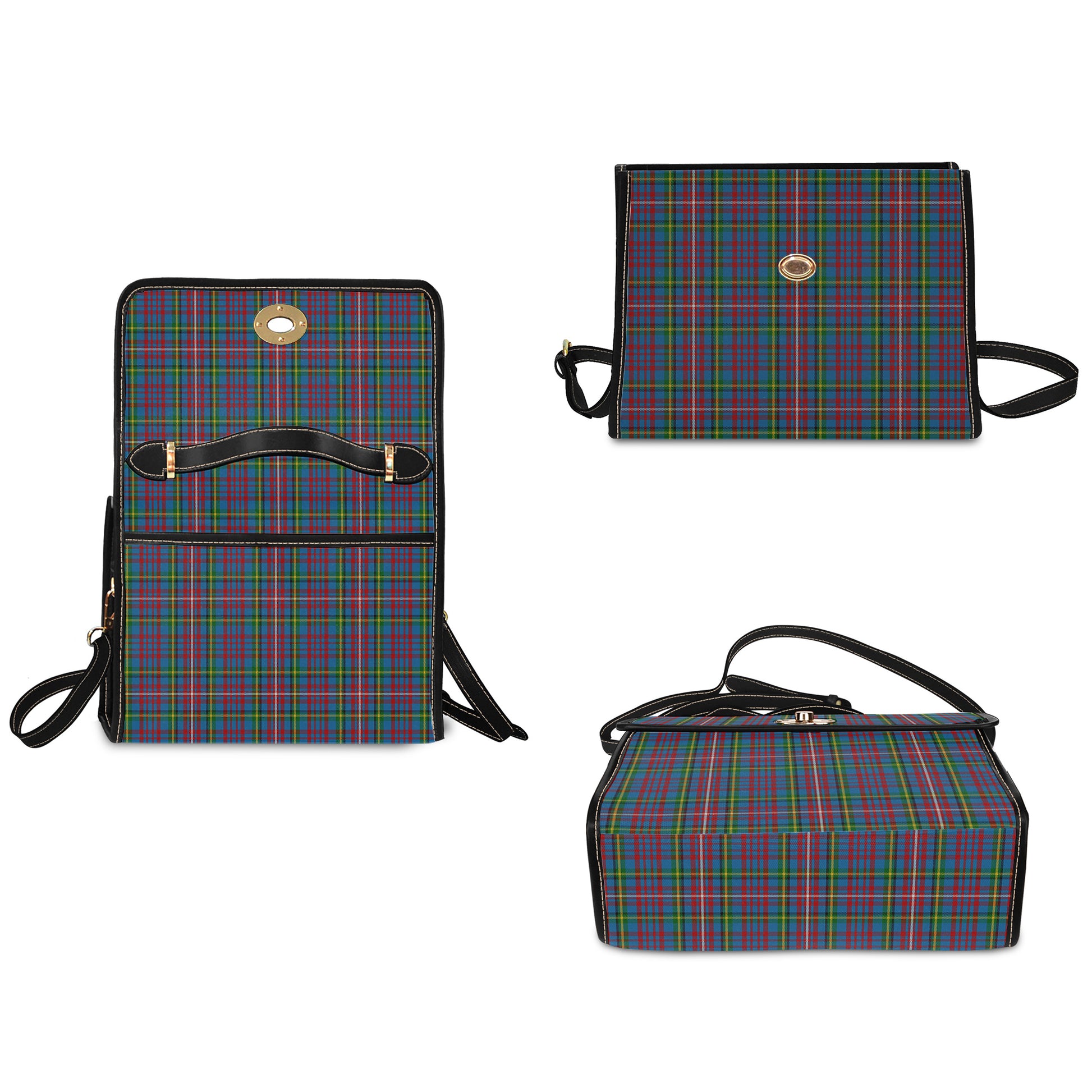 hyndman-tartan-leather-strap-waterproof-canvas-bag