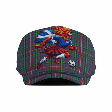 Hyndman Scotland Football Tartan Flat Cap, Jeff Cap Lion Mascot Go Scottish