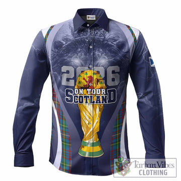 Hyndman Scotland Football Tartan Long Sleeve Button Shirts Scotland On Tour Trophy Style