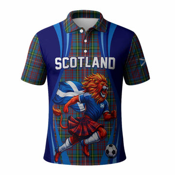Hyndman Scotland Football Tartan Polo Shirt Lion Mascot Go Scottish