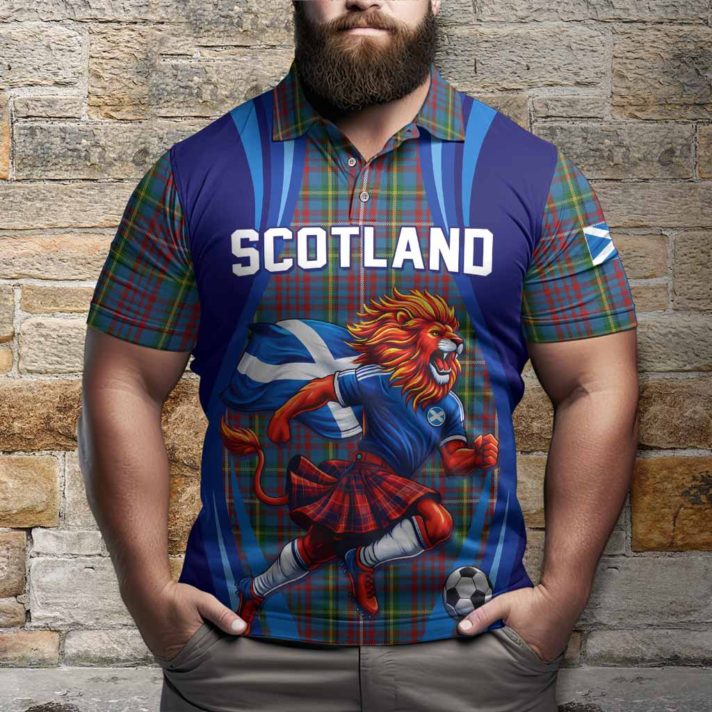 Hyndman Scotland Football Tartan Polo Shirt Lion Mascot Go Scottish