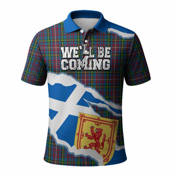 Hyndman Scotland Football Tartan Polo Shirt We'll Be Coming