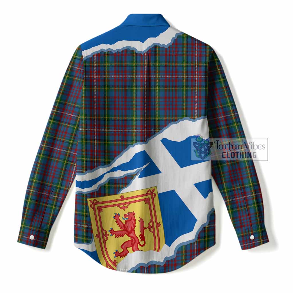 Hyndman Scotland Football Tartan Women Casual Shirt We'll Be Coming