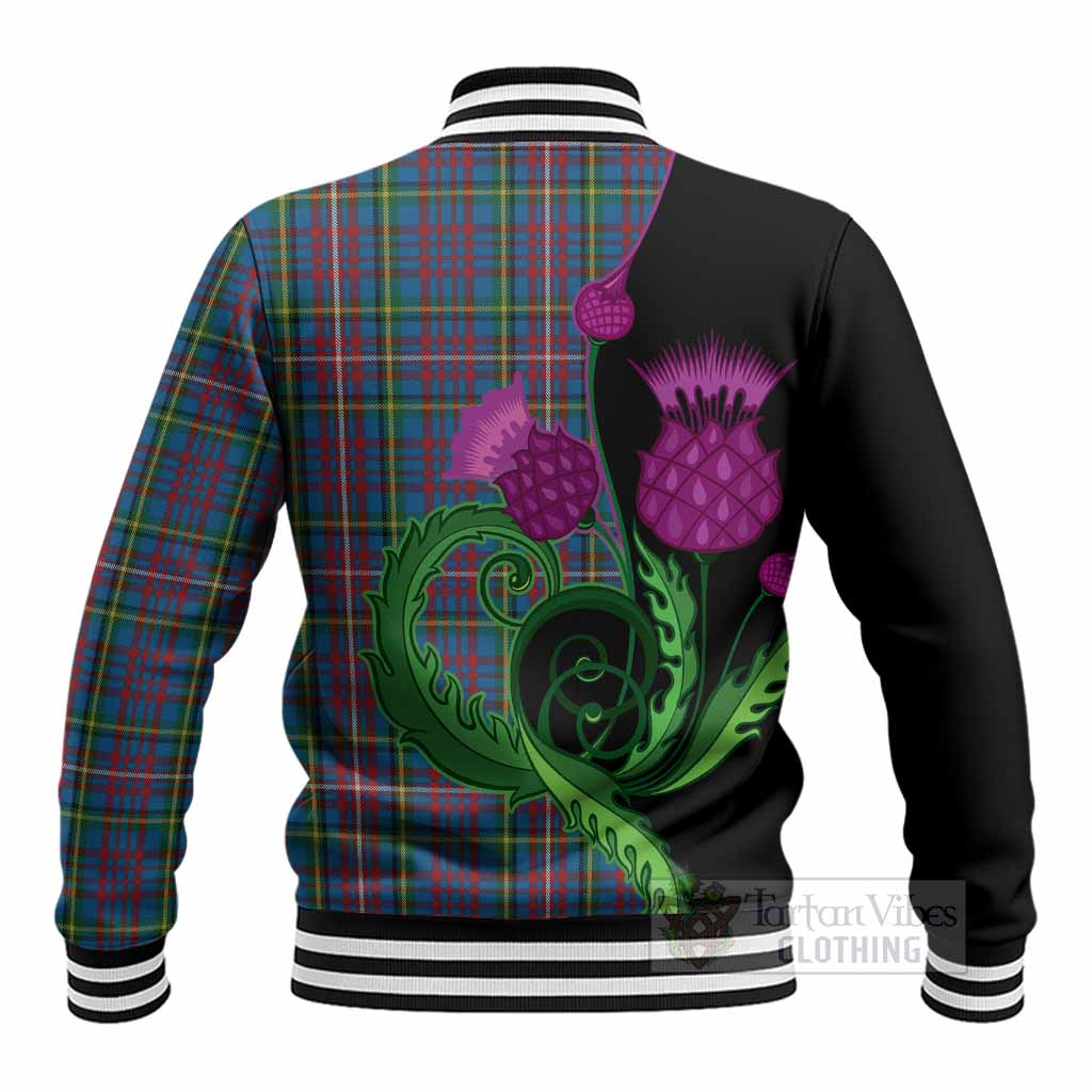 Hyndman Tartan Baseball Jacket Traditional Scottish Thistle