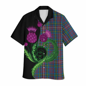 Hyndman Tartan Hawaiian Shirt Traditional Scottish Thistle