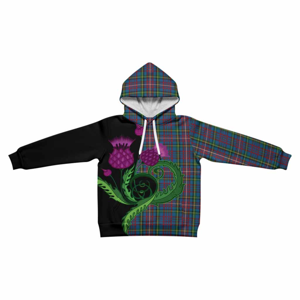 Hyndman Tartan Kid Hoodie Traditional Scottish Thistle